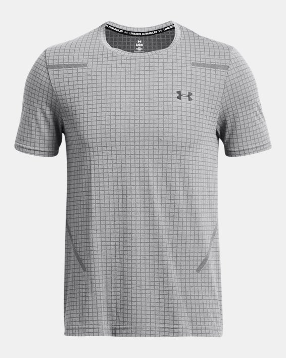 Men's UA Seamless Grid Short Sleeve in Gray image number 3